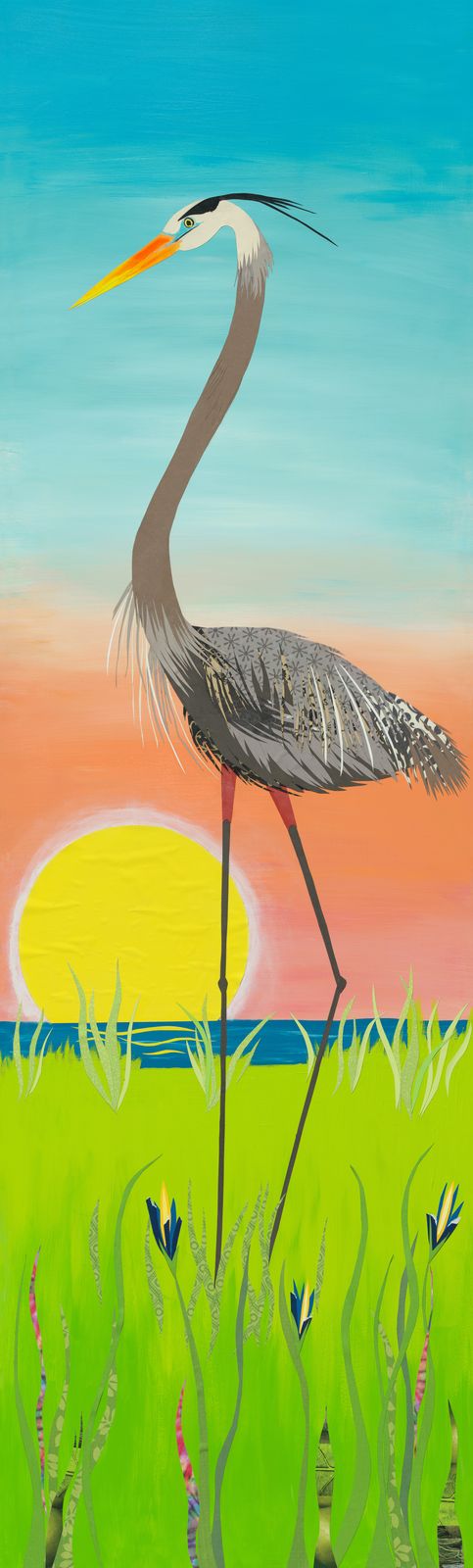 Early Bird — layered paper collage by Jennifer Peck