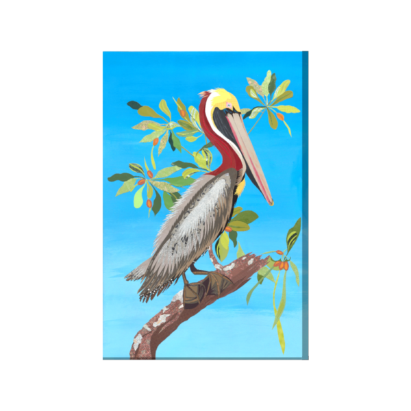 ode to audubon brown pelican 24X36 wrapped