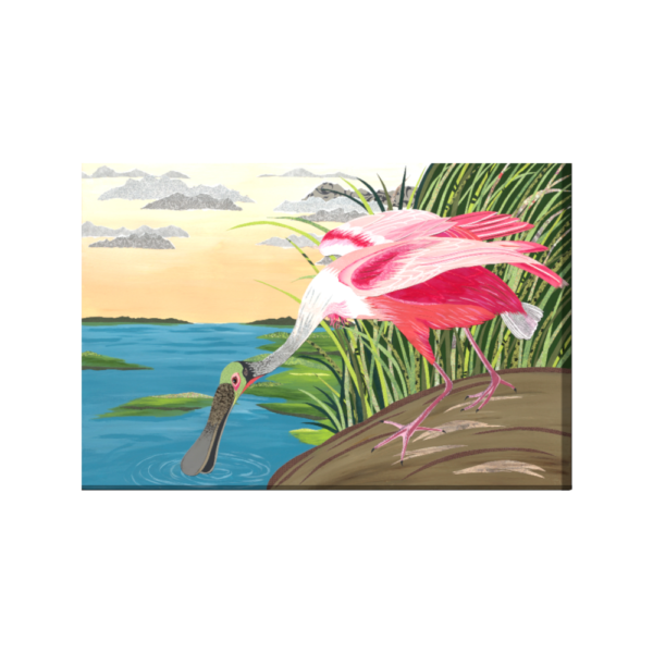 ode to audubon roseate spoonbill 24X36 wrapped